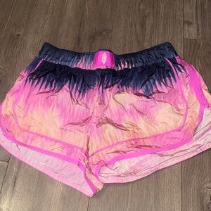 Free People Movement Varsity Blues Shorts Pink Ombre